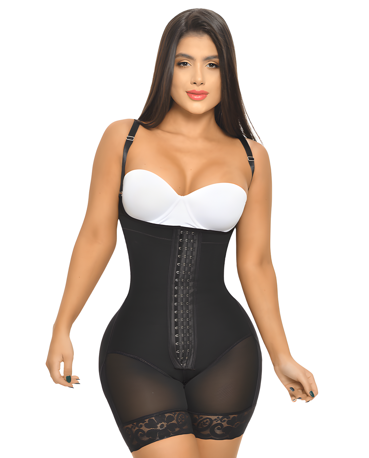 Fantastic 1531 Colombian Short-Leg Faja/Body Shaper – Black, front view
