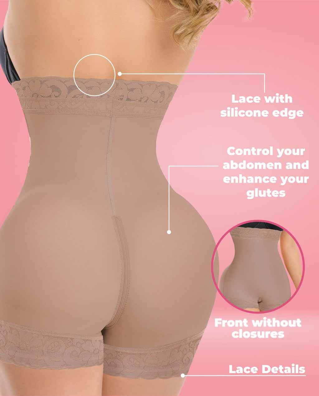 Sublime 1385 Stage 3 Colombian High-Waist Faja/Shaping Shorts – Cocoa, photo 9