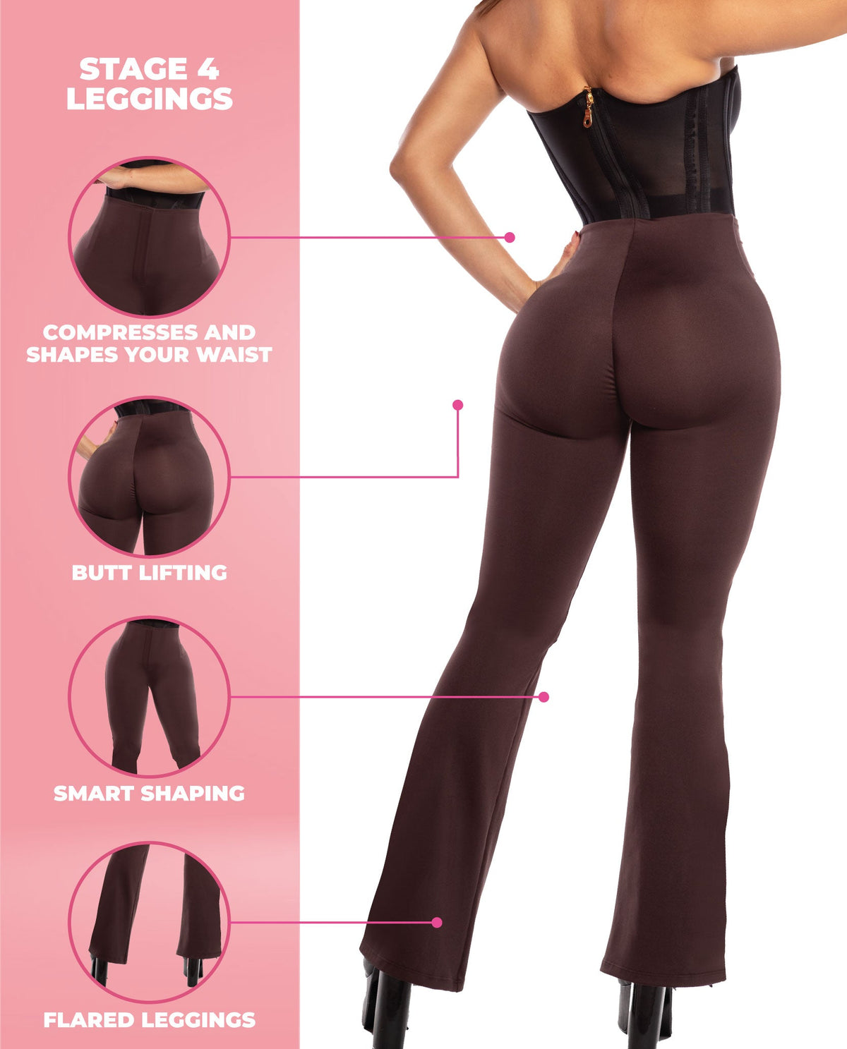 7177 Stage 4 Colombian Compression Shaping Leggings – Brown, photo 10