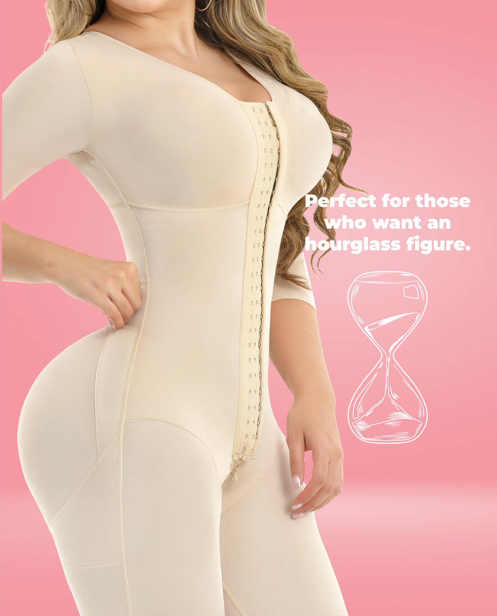 Kourtney Stage 4 Colombian Long-Leg Faja/Body Shaper with Sleeves – Beige, photo 7