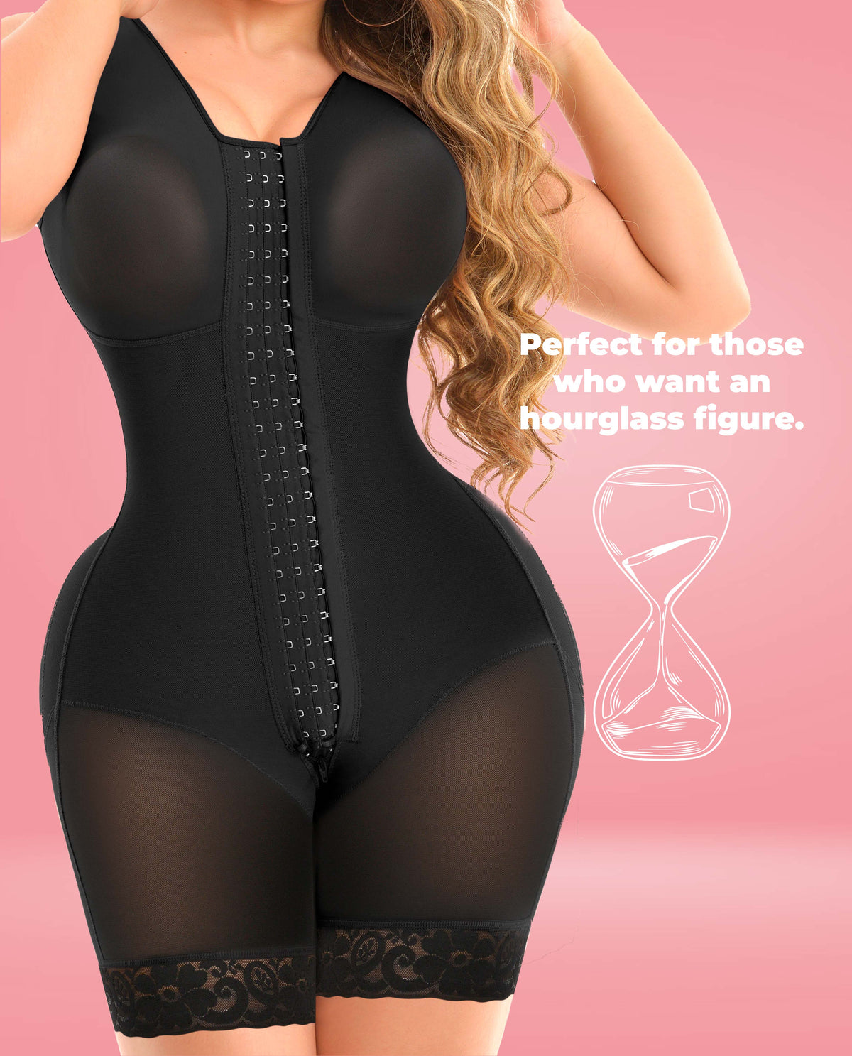 Erin 9562 Stage 4 Colombian Above-Knee Faja/Body Shaper – Black, photo 9