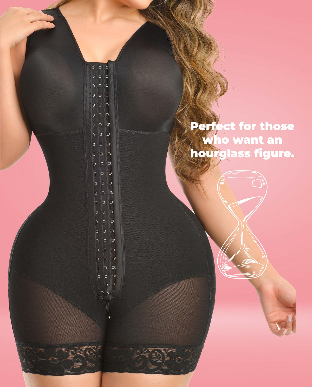 Millye 9572 Stage 4 Colombian Short-Leg Faja/Body Shaper with Bra – Black, photo 5